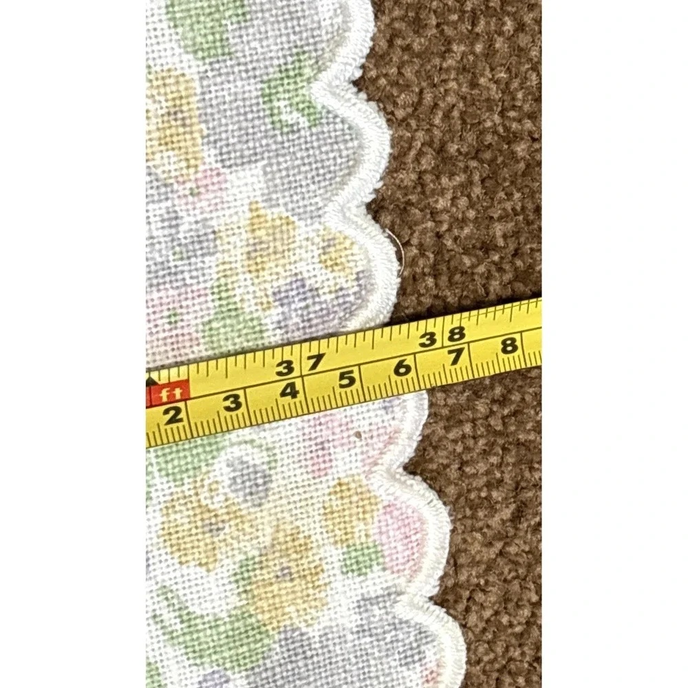 Cotton Linen table runner Vintage Floral Made in Austria Flowers 38‎ x 13.5